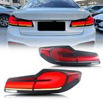 Xunder LED Sequential Tail Lights Compatible with BMW 5 Series G30 F90 M5 Pre-LCI 2017 2018 2019 2020 Facelift Dynamic Turn Signal Rear Lamps Assembly with Guards