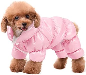 AOFITEE Dog Coat - Waterproof & Windproof Puppy Jacket, Fullbody Snowsuit, Fleece Winter Vest for Small Dogs, Pink, 2XL