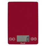 Escali Arti Glass Food Scale Digital Countertop Kitchen, Baking and Cooking Scale with Nutrition and Calorie Counter, 15-Pound Capacity, 9" x 6.5" x .75", Rio Red