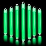 Glow Fever Bulk 100ct 6" Glow in The Dark Sticks, End Caps with Lanyards Included, for Party Supplies Festivals Raves Birthday Wedding (Green)