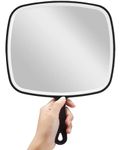 OMIRO Hand Mirror, Extra Large Black Handheld Mirror with Handle,Square,XL