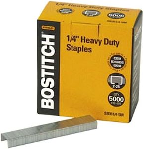 Bostitch Heavy Duty Premium Staples, 2-25 Sheets, 0.25 Inch Leg, 5,000 Per Box (SB351/4-5M)