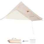 DANCHEL OUTDOOR Waterproof 4 Season Rain Fly Tarp with Stove Jack for B5 PRO Canvas Tent, Bell Tent Cover Protector Lightweight Oxford Yurt Tarp Glamping Accessories, Beige, 4m/13ft