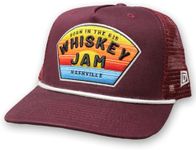 Whiskey Jam - Vaya Con Dios, Sunset Patch Adjustable Meshback Trucker Hat Maroon