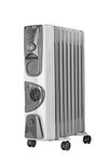 USHA OFR 3809F 9-Fin 2000 Watts Oil Filled Radiator with Fan Heater (White)