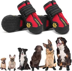 Expawlorer Anti-Slip Dog Shoes - Winter Booties with Reflective Straps, Waterproof Rain Boots for Small Dogs, Paw Protectors for Cold/Hot Pavement, Snow Shoes for Outdoor