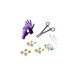 BodyJewelryOnline Ear Piercing Kit 20G Ear Stud Surgical Steel 13 Pieces + Bonus Marker (Gold Ion Plated) LionGothic