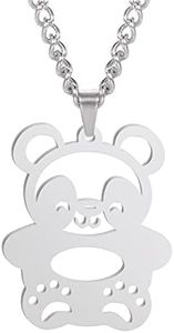 kkjoy Collana con Ciondolo a Forma di Origami, in Acciaio Inox, con Ciondolo a Forma di Animale Panda, per Le Donne Ragazze