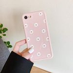 ZTOFERA TPU Back Case for iPhone SE 3 iPhone 7 iPhone 8 iPhone SE 2020, Daisy Pattern Glossy Soft Silicone Case, Cute Girls Slim Lightweight Protective Bumper Cover for iPhone SE 2022 (4.7") - Pink