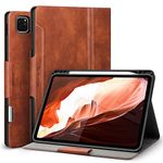 Antbox Case for iPad Pro 11 Case 2022(4th Gen)/2021/2020/2018 with Built-in Pencil Holder Auto Sleep/Wake Function PU Leather Cover (Brown)