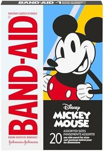 Band-Aid Brand Adhesive Bandages for Minor Cuts & Scrapes, Wound Care Featuring Disney's Mickey Mouse, Fun Bandages for Kids and Toddlers, Assorted Sizes, 20 Count