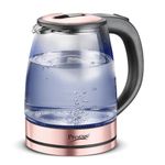 Prestige PKGB 1.8 Litre Electric Glass Kettle| LED Power Indicator| Borosilicate Glass| Automatic Power Cut-Off| Concealed Element| 360 Degree Swivel| Cool Touch Handle