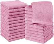 Utopia Towels - Cotton Washcloths Set - 30 x 30 cm, White - 100% Ring Spun Cotton, Premium Quality Flannel Face Cloths, Highly Absorbent and Soft Feel Fingertip Towels (24-Pack, Pink)