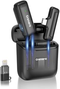 GRENARO Wireless Mic for YouTube, 3-Level Adjustable MicNoise Reduction Lapel Mic with Charging Case, Wireless Mic for Video Recording, YouTube, Facebook, Video Production (Single (Universal))