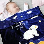 MOM CARE Fleece Winter Blanket for Newborn Baby Soft Warm Fluffy Single Layered Pack of 1 Dark Blue 0-2years