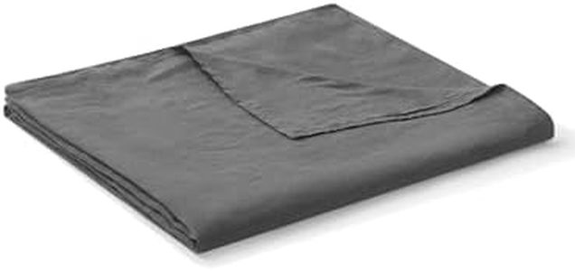 YnM Organic French Linen Duvet Cover for Weighted Blankets (Dark Grey, 60''x80'') …