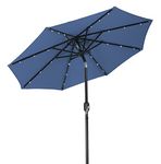 7' Solar LED Patio Umbrella by Trademark Innovations (Blue)