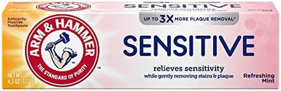 Arm & Hammer Sensitive Whitening Toothpaste with Orajel, Frosted Mint, 4.5 Ounce (Pack of 12)