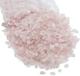 Rose Crushed Quartz Chips Stone Pieces, Natural Healing Reiki Crystal Polished Gemstones for Jewelry Making, Home Decoration, Vase Filler, DIY Crafts – 1 LB Bulk