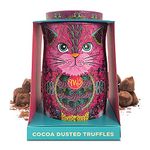 Monty Bojangles Persian Pink Cocoa Dusted Truffles Cat Tin (135g) - Choccy Scoffy Flavoured Luxury Chocolatey Truffles - Collectable Cat Tin Chocolate Gift With Bespoke Design