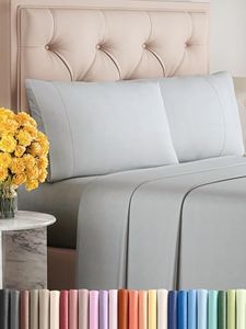 Sleepy Town Full Size Bed Sheets - 4 Piece - Full Sheet Set - Extra Soft, Comfy & Cooling - Easy Care - Shrinkage, Wrinkle & Fade Resistant - Brushed Microfiber - Deep Pocket Bed Sheets (French Grey)