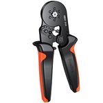 Ferrule Crimping Tool, Preciva Wire Crimper Plier, 0.25-6mm²/AWG23-10 Self Adjustable Ratchet Bootlace Ferrule Wire Crimping Plier, Hand Hexagonal Crimper Plier Wire Terminal Crimping Tool