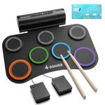 Donner DED20 Electronic Drum Set Upgrated, 7 Pads Electronic Drum Pad Roll Up Quiet Drum Pad Built-in Speaker, 40 Drum Lessons Included, Kids Holiday Christmas & Birthday Gift Instrument Toys NEW