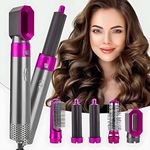 5 in 1 Hot Air Brush Hair Dryer & Volumizer, 1000W Multifunctional Hair Styler Tool for Women | Detachable Blow Dryer Brush,Professional Hair Straightener, Curler, Crimper, Auto-Wrap Rotating Comb, Negative Ion Frizz-Free Technology | Professional Salon-Quality Fast Drying, 3 Heat Settings, Lightweight Portable Design, Salon-Quality Styling for All Hair Types Styling & Scalp Massager