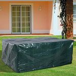 RICHIE Garden Furniture Cover, Garden Furniture Covers Waterproof 200x160x70cm, Large Garden Table Cover Windproof, Anti-UV Patio Set Cover for Chair and Table Rattan Sofa, Outdoor Table Covers, Green