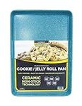 casaWare 13 x 9 x 1-Inch Ultimate Series Commercial Weight Ceramic Non-Stick Coating Cookie/Jelly Roll Pan (Blue Granite)