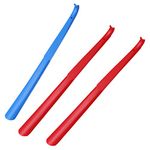 Exceart 3pcs Shoe Horn Long Plastic Handled Shoehorn for Men Women Kids Boots Shoes (Random Color)