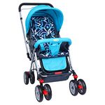 1st Step Yoyo Baby Stroller with 5 Point Safety Harness and Reversible Handlebar Stroller for Baby|360° Swivel Wheel|Large Storage Basket|Kids|Infants|New Born of 0 to 3 Years|Capacity 15kg (NBlue)