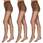 L'eggs womens Everyday Women's Nylon Pantyhose Control Top Panty - Multiple Packs Available, Sun Tan 3-pack, B