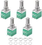 uxcell Potentiometer With Switch B5K Ohm Variable Resistors Single Turn Rotary Carbon Film Taper RV097NS 5pcs