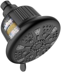 ALTON FLT40500, 5-INCH, 7-Function, 15-Stage Shower Filter For Hard Water | Water Softener for bathroom | Shower Head Hard Water Filter | Black