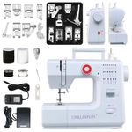 Chillaxplus Electric Sewing Machine for Home | 20 Stitch Pattern Sewing Machine Electric with 8 Presser Feet | Silai Machine with Zigzag, Pico, Reverse Stitch, and Metal Frame – White
