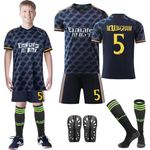 Wirhaut Football Kits for Kids, 23/24 Home Away Soccer Jerseys No.5 Football Kits No.7 Football Kit Football Training Set Football Training Shirts Shorts and Socks for Kids