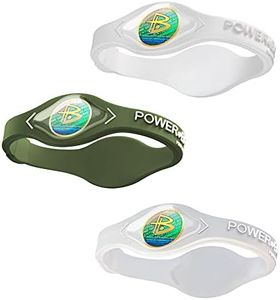 Power Balance Original Genuine Performance Wristband, Silicone Rubber Bracelet for Men Women, M+M+L, Clear/M+Olive/M+White/L