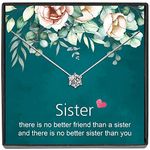 JeeweLife Sister Gift from Sister, Sterling Silver Cubic Zirconia Necklace, Sister Birthday Gift, Sister Gifts Necklaces for Sisters Jewelry