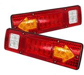 LED Trailer Tail Lights,XUKEY 19 LED Trailer Tail Lights Car Kit Waterproof Turn Signal Indicator Brake Reverse Running Lights LED Tail Light for Truck Boat Trailer UTV UTE RV Camper