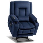 EONIX Oversized Power Lift Recliner Chair for Elderly with Heat and Massage, Dual Motor Electric Recliner Lift Chair, 400lbs Heavy Duty, Recliner Chair with Cup Holder, Lumbar Pillow, Navy Blue