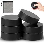 Liliful 50 Pcs Sport Foam Ice Hockey Pucks 3 in for Practicing and Classic Training with Mesh Bag for Indoor Use Lightweight Hockey Supplies for Adult, Safe Official Regulation Size (Black)