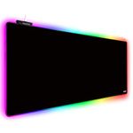 Extended RGB Gaming Mouse Pad, Extra Large Gaming Mouse Mat for Gamer, Waterproof Office DEST Mat with 10 Lighting Mode, for PC Computer RGB Keyboard Mouse MacBook - 31.5'' x 11.8" x 4mm (Black)