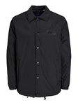 JACK & JONES Men's JORMARVIN Coach Jacket, Black, XL