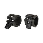 B Fit Olympic/Regular Barbell Collars (Pair)- Solid Nylon/ABS/Aluminium Locking Clamps Size 25/28/50 MM Optional (50 MM Pro Style Black)