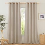 NICETOWN Thick Taupe Linen Curtains 90 inch Length 2 Panels Set, Grommet Semi Sheer Window Treatments Privacy Added with Light Filtering Drapes for Bedroom/Living Room, W55 x L90, 2 Panels