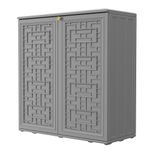 Horti Cubic Resin Storage Cabinet with Doors and 1 Shelf, Indoor & Outdoor Deck Box Waterproof for Patio Furniture Cushions, Garden Tools, Pool Tools and Kids’ Toys (Arctic Grey)