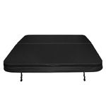 Hot Tub Cover Spa Lid 220cm x 220cm Square Black Hard Top Weatherproof PVC Leather Foam 25KG/m3 Density Galvanized C-Channel UV Mildew Flame Resistant 4 x Lock Down Straps With Keys 6 Lifting Handles