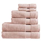 Christy Refresh Pink Towel Set | Set of 6 | 2 Bath 2 Hand 2 Face | Quick Dry | Tonal and Stylish | Soft Absorbent Bathroom Towels | 100% Cotton 550GSM | Machine Washable | Dusty Pink