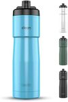 The Clean Hydration Co Insulated Bike Water Bottle | Easy Clean Nozzle, Easy Squeeze | Cycling Running Fitness Water Bottle | Gym Sport Bottle | Sport 23 Oz | Gloss Blue